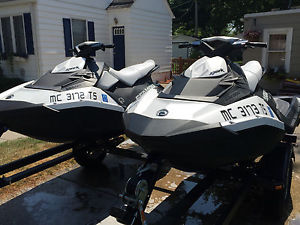 (2) Nearly NEW 3UP Sea Doo Sparks with trailer and accessories