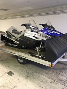 Two 2003 Yamaha RX1's and a 2008 Triton Aluminum Tilt bed trailer