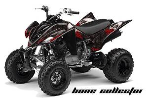 AMR Racing Yamaha Raptor 350 ATV Quad Graphic Kit - Bonecollector: Black
