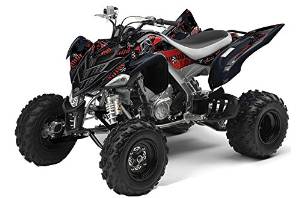 AMR Racing Yamaha Raptor 700 ATV Quad Graphic Kit - Toxicity: Black, Red