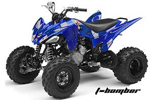 AMR Racing Yamaha Raptor 250 ATV Quad Graphic Kit - T Bomber: Blue