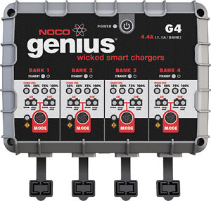 NOCO GENIUS BATTERY CHARGER G4 4-BANK CHARGER / 4.4 AMP G4