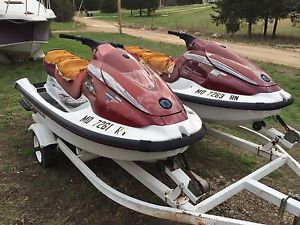 1999 and 2000 Yamaha Waverunner XL700's on double trailer.Project needs repair
