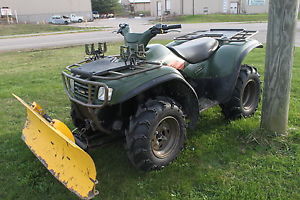2002 Kawasaki quad atv 4x4 only very low miles, runs great, snow plow, winch