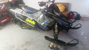 2016 Polaris Assault 800 LE snow check edition snowmobile, has front end damage