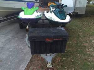 1996 SeaDoo GTX and 1997 Kawasaki ZXI 900cc Dual trailer