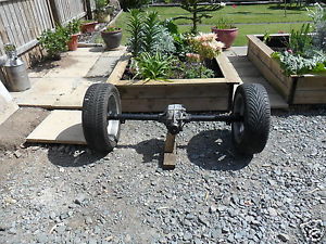 reliant rear axle & 15in alloys with tyres