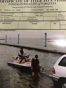 2004 sea doo jet ski with Cover and trailer and jet ski cover