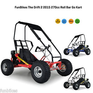 FunBikes The Drift 2 2015 270cc Blue Roll Bar Go Kart Wet Clutch Dune Buggy