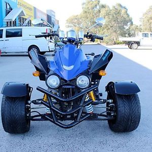250cc TRIKE 3 WHEEL SPORT RACING QUAD BIKE ATV BUGGY SLIDER WATER COOLED BLUE