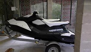Two 2015 SEADOO Spark 3up Jet Skis with Trailer