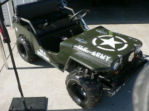 125CC Mini-Military JEEP 2 Seat Go Kart Gas Hydraulic Disc Brakes Free Shipping
