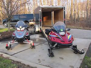 Two Yamaha Snowmobiles along with trailer as bundle deal