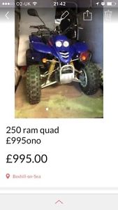 quad bike ram 250 E  £995ono
