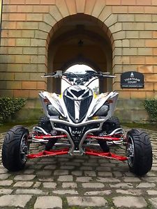 **RAPTOR 700R 2013 ROAD LEGAL RED BULL SHOW BIKE!,*WIDENED* TWIN DMC EXHAUSTS**