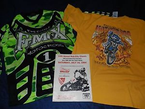 MOTORCROSS LOT- FMX Jersey(men's S) AUTOGRAPHED '94 Program T Shirt(men's M)