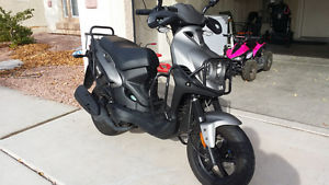 2015 50cc Genuine Scooter Roughhouse R50 Titanium w/Upgrades, LIKE NEW MOPED