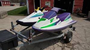 Jet skis on double place trailer Seadoo Tigershark new engine