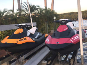 2 Sea-Doo Spark JetSki Personal Watercraft Orange & Pink Upgraded 2&3-UP 20/33HR