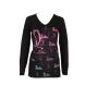 DS Monogram V-Neck Womens Long Sleeved Shirt