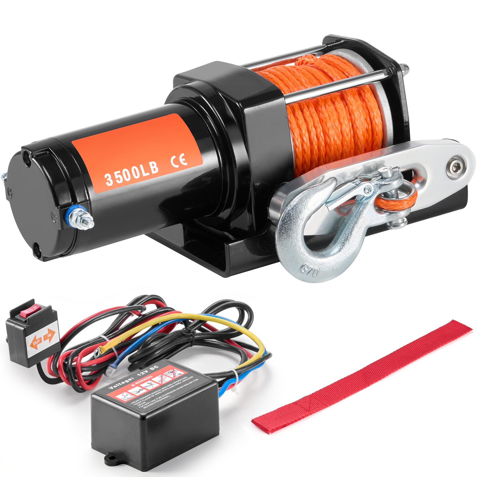 SucceBuy 3500lbs Electric Winch ATV/UTV Wired Car Winch with 39 ft Synthetic Rope Aluminum IP55 Waterproof for Towing Boat Truck - AliExpress 202216001 image 1